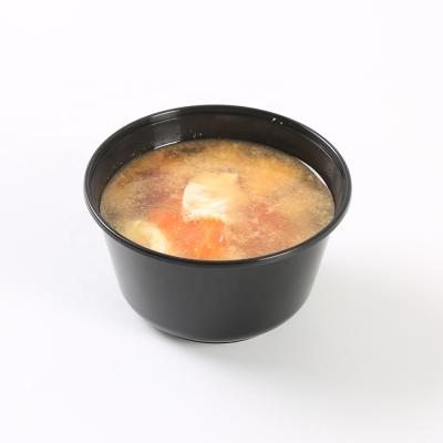 China 450ml Soup Bowl Plastic Microwavable Multicolor Round Black And Transparent Disposable Take Away Food Container for sale