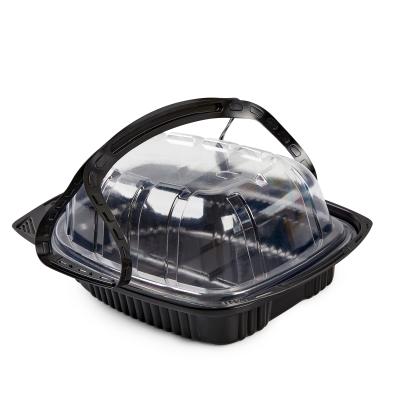 China Disposable high quality pp plastic material take out roast chicken container with clear lid for restaurant for sale