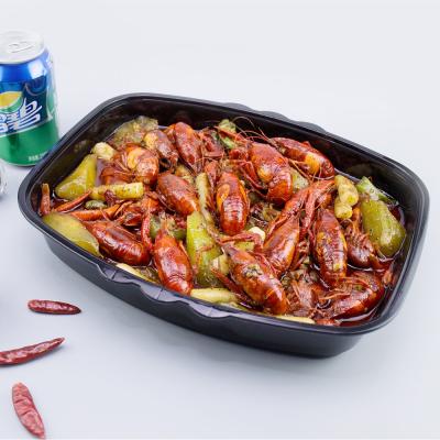 China Transparent And Black Disposable Plastic PP Microwavable Large Capacity Take Out Food Container With Lid for sale