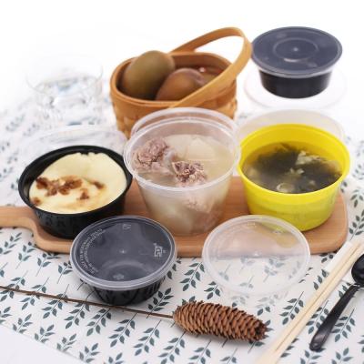 China Freshness Keeping PP Round Plastic Food Container Take Out Plastic Disposable Soup Bowl Bowl With Lid for sale