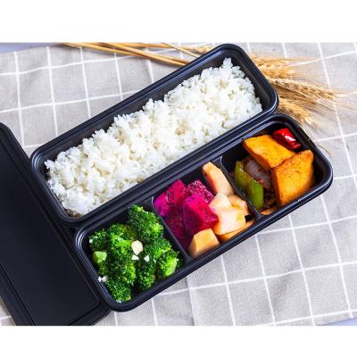 China Sustainable Compartment Take Out Disposable Plastic PP Lunch Box Sushi Box Microwave Food Container for sale