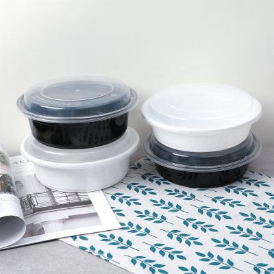 China Eco-friendly Round Plastic Disposable Food Container Disposable Microwave PP Food Container Disposable Bowl For Salad Noodle for sale