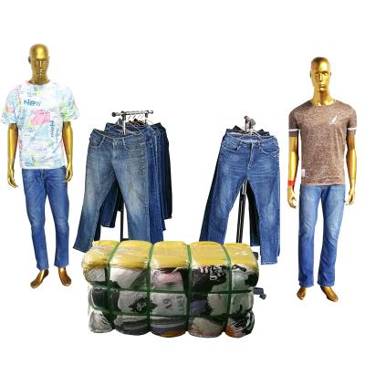 China 4 Second Hand Mens Casual Used Jeans Pants Japan Good Quality Jeans US Men Used Clothes Bullets India for sale