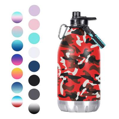 China Sports PORTABLE Flip Top Flask Vacuum Insulated Stainless Steel Water Bottle for sale