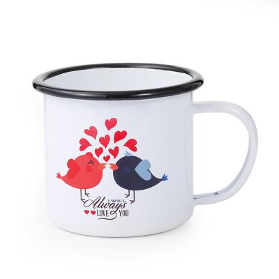 China Creative Durable Viable Enamel Tea Cup Enamel Coffee Mug Enamel Tea Mug for sale