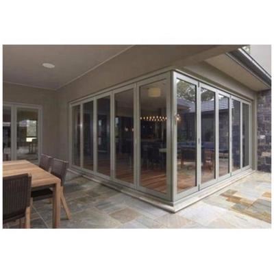 China Store aluminum bifold glass door folding retractable glass doors for sale