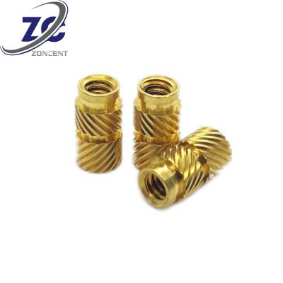 China Heavy Industry Factory OEM ODM Customized Size M3 M4 M6 M8 M16 Threaded Inserts Brass Knurled Nut For Plastic for sale