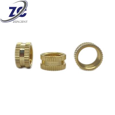 China Heavy Industry M2 M3 M4 M6 M8 M16 Customized Size Threaded Inserts Brass Knurled Nut For Plastic for sale