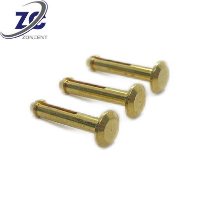 China Medical Equipment Rivet Round Head Bifurcated Factory CNC Turn Brass Split Rivet for sale