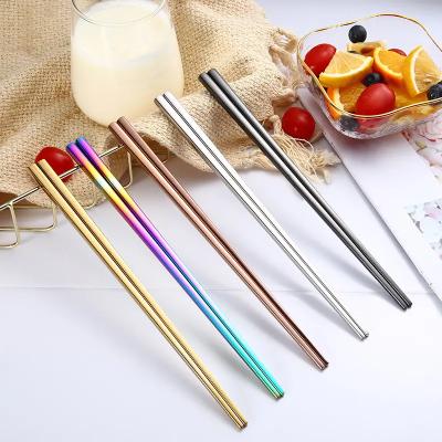 China High Sustainable Polished 23cm 304 Stainless Steel Colored Chopsticks Sushi Sticks Custom Chopsticks for sale