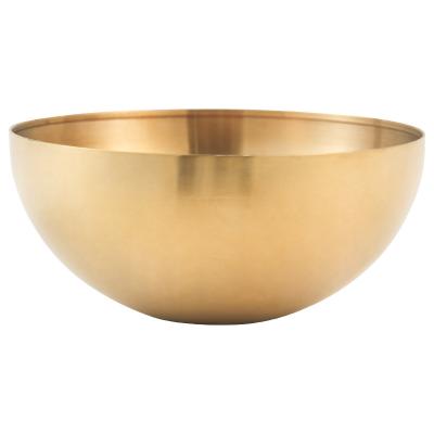 China Round Stainless Steel Salad Bowl Fruit Bowl Fruit Bowl Kitchen Restaurant Sustainable High Quality Golden Vegetable Restaurant for sale