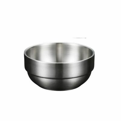 China Sustainable Korea Style Golden Doule Wall Heat Resistance Dinner Stainless Steel Bowl For Rice Soup for sale