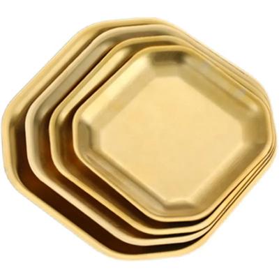 China Sustainable 201 304 Stainless Steel Dish Sauce Trays Tableware Plates Metal Food Serving Dishes Korean Style Home Hotel Restaurant Party for sale