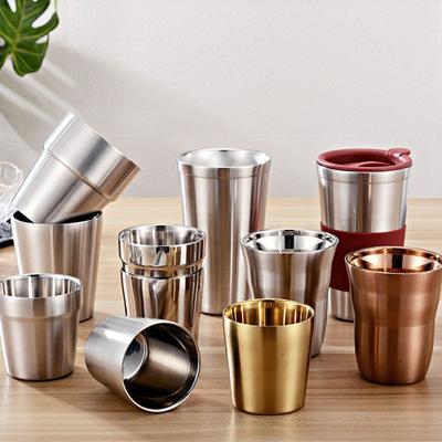 China Custom Viable 10oz Double Wall Stainless Steel Coffee Beer Double-Layer Insulation Insulated Water Anti-hot Mug for sale