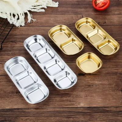 China Viable Wholesale Factory Stainless Steel Side Dish Sauce Set Dish Korean Dish New Design Customized Small Barbecue Condiment Dish for sale