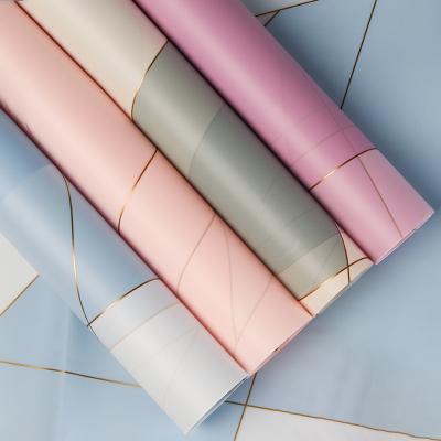 China New Design Stripe Wholesale Waterproof Plastic Soft Waterproof Bouquet Flower Wrapping Paper With Line for sale