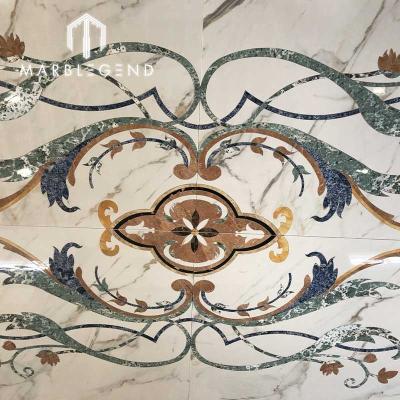 China Traditional Marble Floor Medallions Marble Tile Designs Medallions And Borders Sprinkle Jet Floor Design for sale