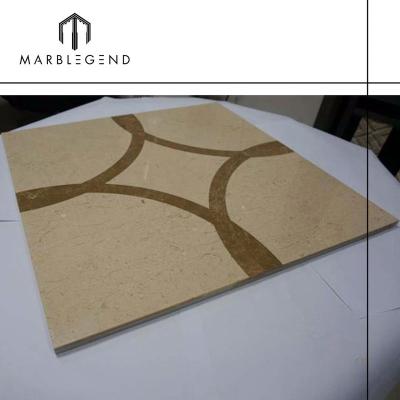 China Modern Lightweight Compound Beige Marble Crema Marfil Pattern Price Waterjet for sale