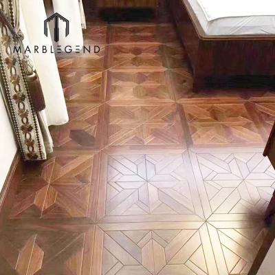 China Modern Custom Interior Wood Flooring Design Medallion Flooring Medallion Parquet Solid Wood Patterns For Project for sale