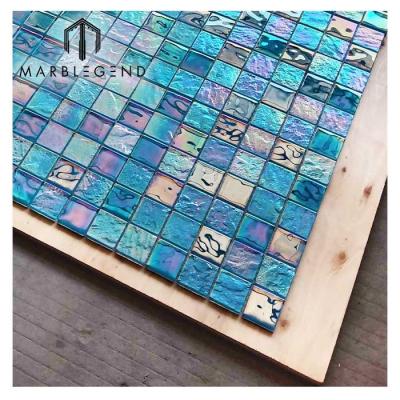 China Modern Glass Rainbow Blue Mosaic for Swimming Pool for sale