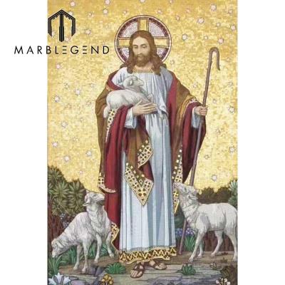 China Modern Customized Portrait Glass Design Character Mosaic Religious Mosaic And Church Mosaic Pattern for sale