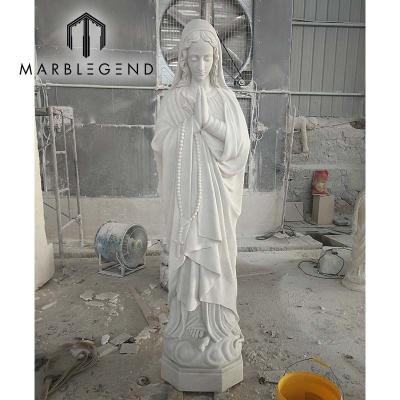 China Traditional Hand Carved Marble Statue Mary Statue for sale