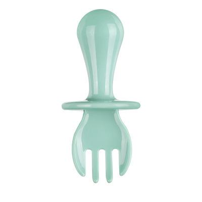 China Factory Free Sale Bpa Free Handle Plastic Creative Cute Colorful Short Spoon Bpa Free and Fork Tableware Set For Baby Self Feeding for sale