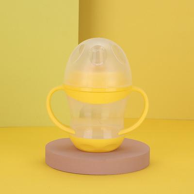 China BPA Free Cute Baby Bottle Cup Infant Newborn Kids Learn Water Cup Silicone Water Cup Baby Training Drinking Anti-Clog Feeding for sale