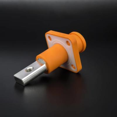 China 120A Water Proof Socket Threaded Copper Bar Orange UL/TUV Energy Storage Power Connector for sale