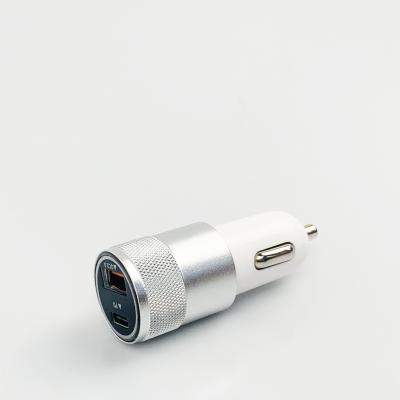 China 2021 Hot Selling Mobile Phone Or 18W QC3.0 Car USB C Car Charger 18W Palladium Dual Port Charger for sale