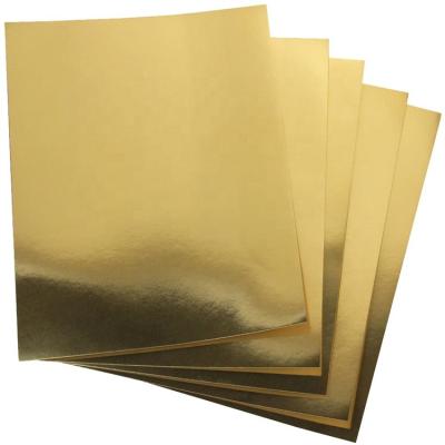 China Moisture Proof Gold PET Coated Silver Metallic Paper PET Foil Laminated Paperboard For Aluminum Foil Container Lid for sale