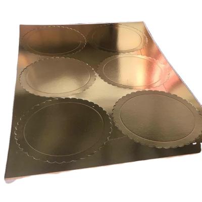 China 787*1092mm antirust one gold one gray round cake board for sale