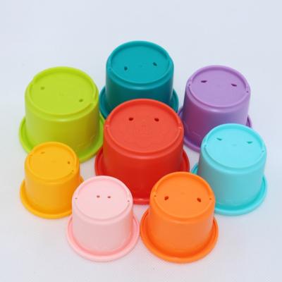 China Wholesale School Set of 8 New Plastic Toy Educational Baby Stacking Cups for Kids for sale