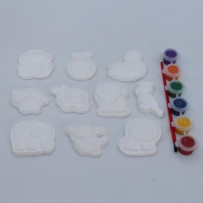 China New Type China Animals Mini Art Sculturer White Plaster Coloring Figure For Kids for sale