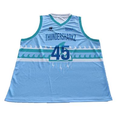 China Factory wholesale high quality antibacterial basketball singlet stitched for sale