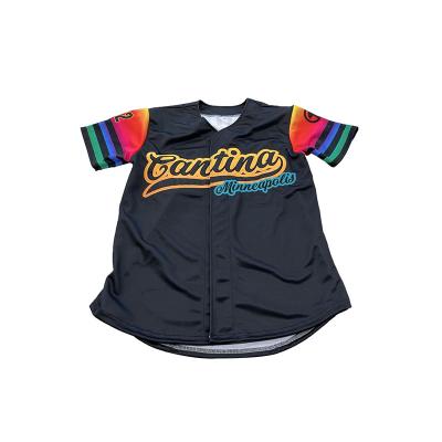 China Wholesale custom baseball jersey/v neck antibacterial sublimation name/number/logo full button baseball tank top for sale