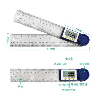 China 0-200mm / 0-300mm Digital Display 2 in 1 Angle Ruler Protractor Woodworking Ruler -- for sale