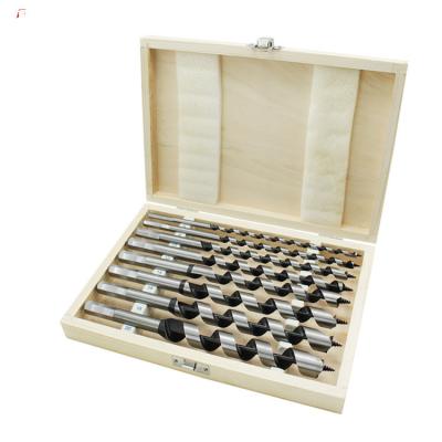 China Woodworking Roller Woodworking Drill Bit Set Extended High Carbon Steel Drilling Hex Handle Twist Boring Wood Box 8pc for sale