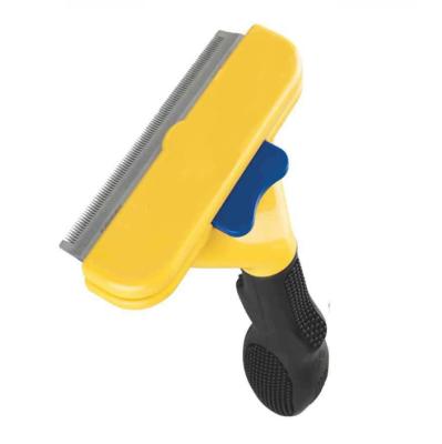 China Pet Cat And Dog Deshedding Brush Small Pet Grooming Brush Short To Long Hair Pets Effectively Reduces Shedding for sale