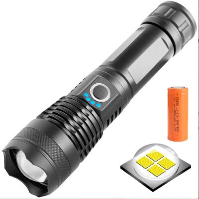 China Emergency Zoomable Waterproof Rechargeable Tactical High Lumens Super Bright Flashlight For Camping Hiking Emergencies for sale