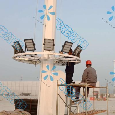 China Sports Stadiums 4-18m Double Drum Hoisting High Mast Lighting Pole , Explosion Proof High Mast Manufacturer for sale