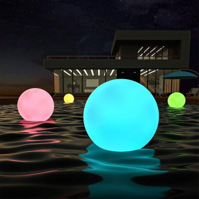 China Plastic Garden 34cm Waterproof IP68 PE Led Ball Light, Solar Fill, RGBW Light With Remote Control Pool Light for sale