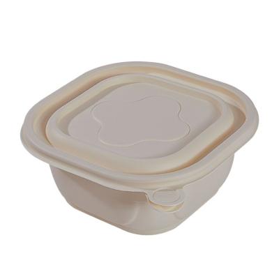 China OEM/ODM Disposable Microwave Cornstarch Takeaway Food Containers Safe Eco-friendly Degradable Packaging Biodegradable Disposable Lunch Box for sale