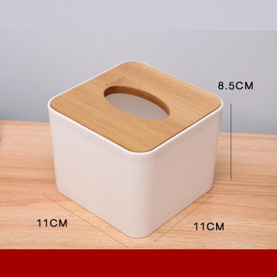 China Eco Friendly Food Grade Plastic Tissue Box With Lid Bamboo Napkin Box for sale