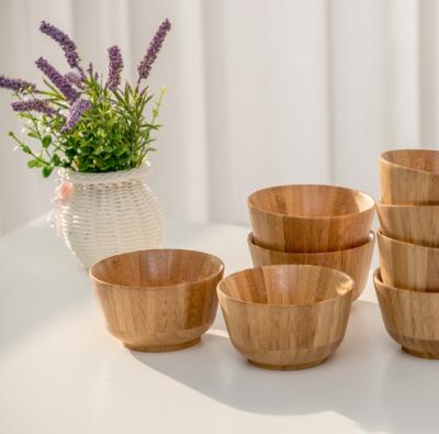 China Reusable Wholesale Sustainable Round Bamboo Tableware Eco-Friendly 100% Natural Round Bamboo Bowl Food Container for sale