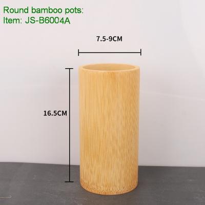 China 100% Eco-friendly Bamboo Pen Cup Holder Multi Purpose Office Use Pencil Cup Pot 2 Pack Bamboo Wooden Holder Pencil Holder for sale