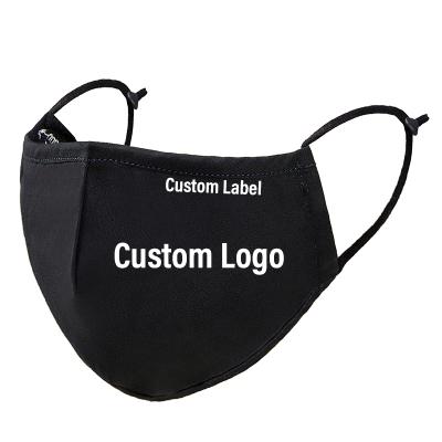 China Customized Reusable Elastic Black Face Mask Logo Label Tag 4ply 100% Organic Cotton Earloop Face Mask For Adult And Child for sale