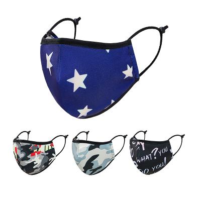 China Comfortable Soft Skin Care Face Mask Outdoor Sports Fashion Design Blue Star Cotton Face Mask Reusable Skin Care Ready To Ship Cheap Price Camouflage Reusable Face Masks for sale