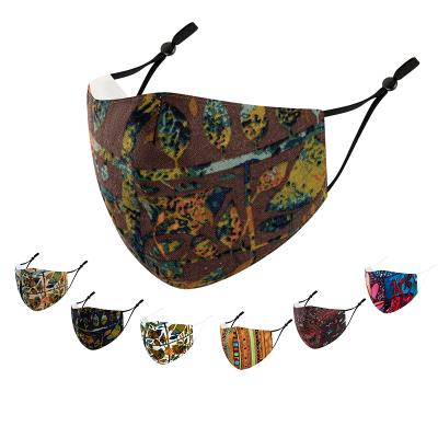 China 2021 Fashionable New Design Africa Style Cloth Printing Logo Customized 2 Layer Cloth Face Mask For Adult for sale