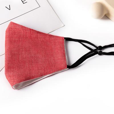 China New Fashion Competitive Price Solid Color Red Washable Face Mask 2ply Cotton Fashionable Good Quality Canvas Fabric Best Gift To Friends for sale